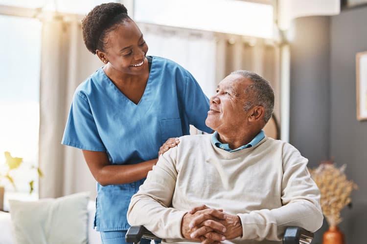 Nurse helping a patient