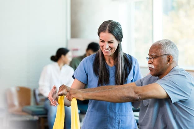 nurse helping a patient