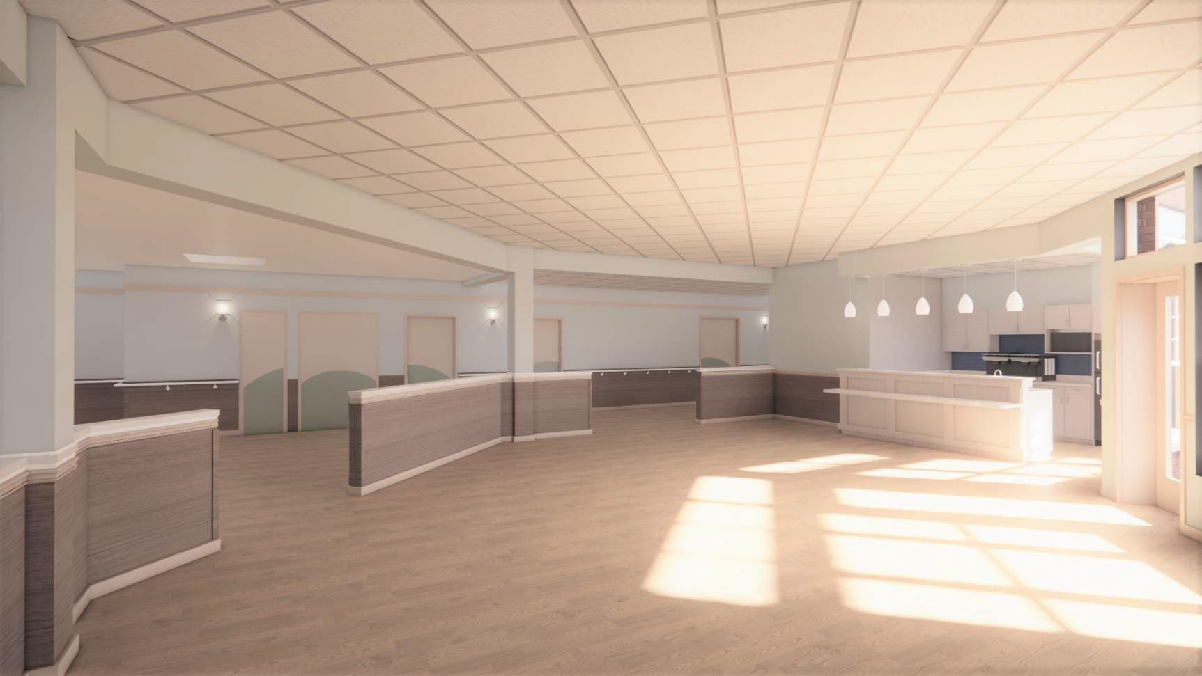 Rendering of the East dining unit